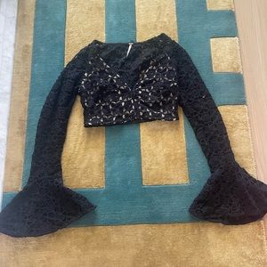 Bell Sleeve Crop Top